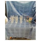 Clear drinking Glasses Frosted Leaves