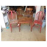 Spindle Leg Table and 2 Farm style chairs
