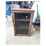 3 Tier Wood Ciurio Cabinet Glass Door