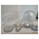 Assortment of Cut Glass Servers, Plates, & More