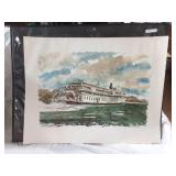 Steamboat Delta Queen Print by Paul Norton