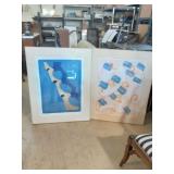 Pair of Framed Abstract Prints