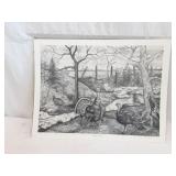 Mark Massing "Garden Party" Lithograph