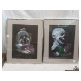 Pair of John Gromosiak Clown Prints 1992
