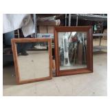 Wood Cabinet And Mirror