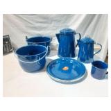 GSI Pioneer Porcelain Enamelware Blue Speckle