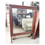 Wood Framed Beveled Dresser Mirror