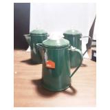 3 Pioneer Porcelained Enamelware Percolators