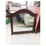 Wood Framed Beveled Dresser Mirror