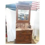 Marble Top Washstand With Mirror