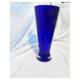 Cobalt Blue Vase With Clear Base