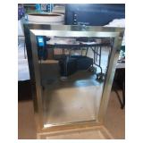 Large Framed Beveled Mirror