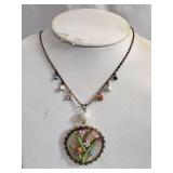 Hand Crafted Beaded Flowers on Shell