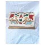 Vintage Carved Wood Domed Box