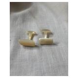 Vintage Solid Mother of Pearl Cuff Links