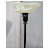 Heavy Floor Lamp with Frosted Shade