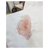 Boyd Art Glass Pink Glass Hand Trinket Tray