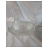 Indiana Glass Hen on Nest Clear Glass