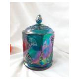Indiana Carnival Glass Harvest Grape Canister