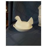 Indiana Glass Hen on Nest Milk Glass