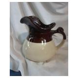 McCoy Pittery Pitcher #7515 Brown and Cream