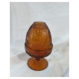 Vintage Tiara Amber Fairy Lamp