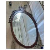 Decorative Oval Wood Frame Mirror