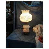 Vintage Glass/Metal Parlor Lamp