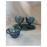 Indiana Carnival Glass Cream and Sugar Set