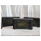Lot of 3 Wooden Ammo Crates