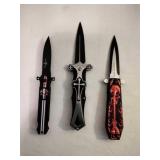 Dagger Style Folding Pocket Knives
