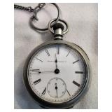 Antique 1887 Elgin 7j Open Face Pocket Watch