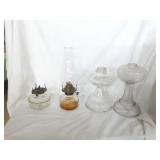 Lot of 4 Antique Oil Lamp Fonts