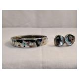 18k Gold & Sterling Eric Grossbart Inlaid Face Set