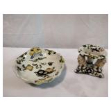 Vintage Cantagalli Ashtray and Trinket Tray