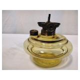 Antique Amber Glass Hand Oil lamp