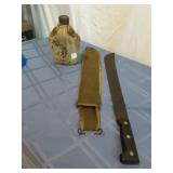 Vintage Canteen And Machete