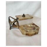 Carved Alabaster Ballerina Desk Set