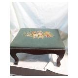 Vintage Needle  Point Foot Stool