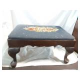 Vintage Embroidered Foot Stool