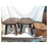 Trio of Vintage Wood Step Stools