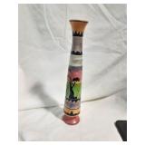 Hand-Carved and Painted Soapstone Vase