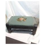Small Vintage Needlepoint Foot Stool