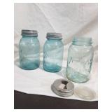 Vintage Blue Mason Jars