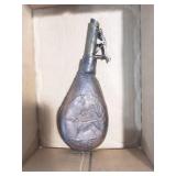 Antique Leather Gun  Powder Flask