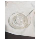 Antique Glass Chicken Waterer Base