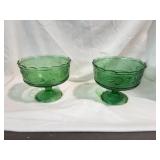 Vintage E.O. Brody Emerald Green Compote