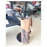 Vtg Leather/Canvas Golf Bag