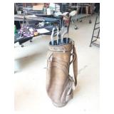 Vtg MacGregor Leather Golf Bag