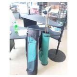 Pair of Golf Bags with 4 Clubs